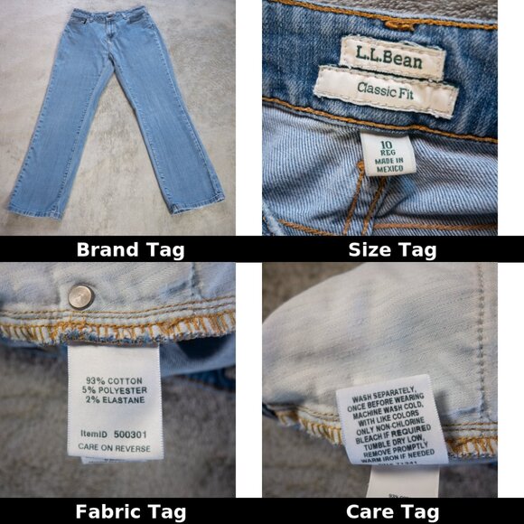 L.L. Bean Classic Fit Women’s Jeans Sz 10R Light Wash Straight Leg Denim Pants - Picture 6 of 13